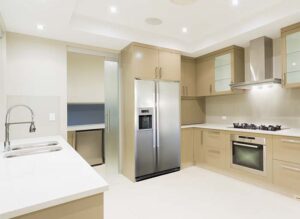 refrigerator in kitchen