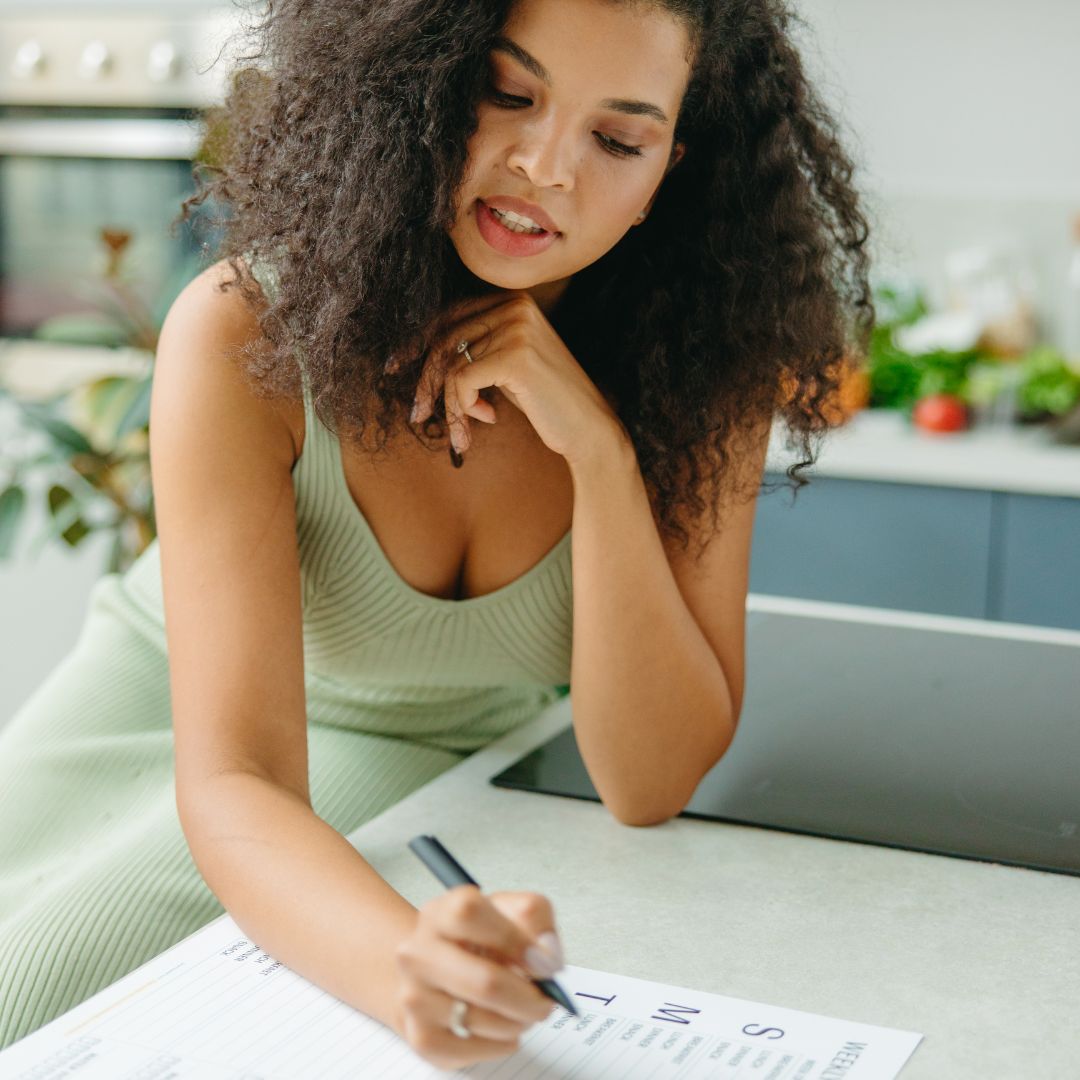 person planning meals